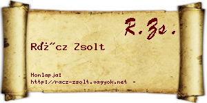 Rácz Zsolt névjegykártya